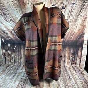 Peruvian Connection Women's Aztec Alpaca Wool pocket Vest Top size M